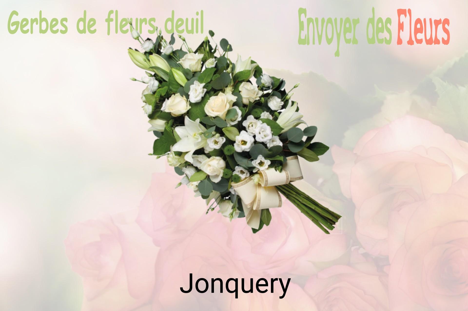 Gerbe de fleurs de deuil livrée à Jonquery